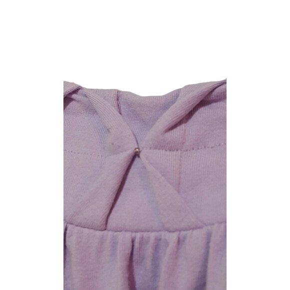 D & Company Top Women's 1X Stretch Knit Lavender Pintuck Neckline 3/4 Sleeve Sco - Picture 3 of 6